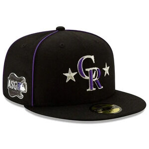 New Era Men's Fitted Hat 59Fifty Colorado Rockies Official On Field Black 7 3/8